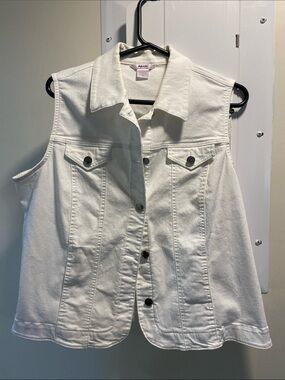 Alia White Denim Vest
